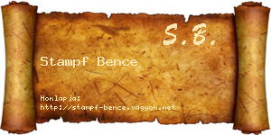 Stampf Bence névjegykártya